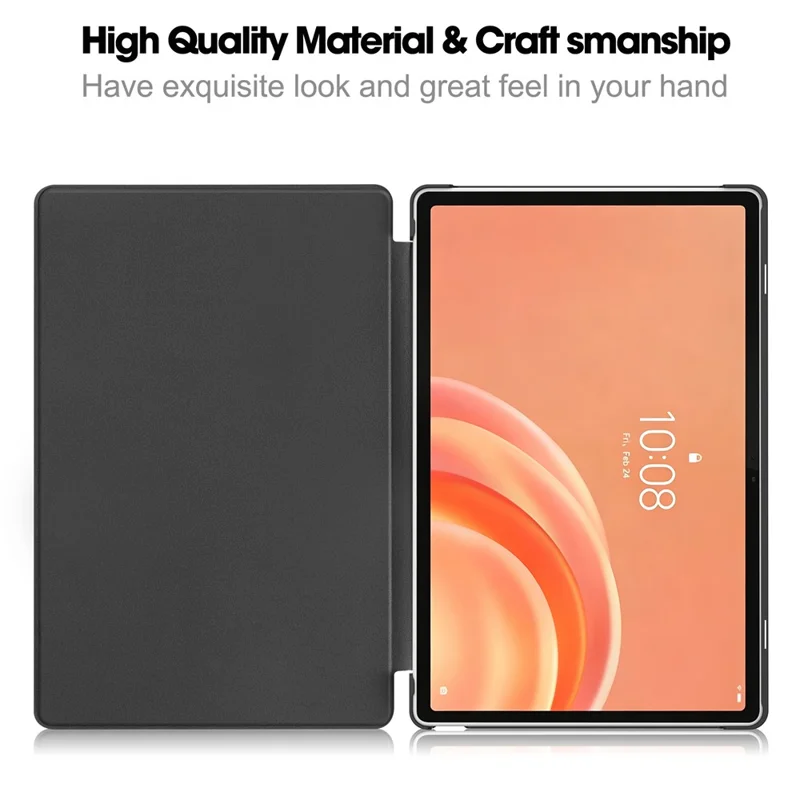 Funda para Lenovo Tab Plus Gen 2, carcasa resistente de cuero PU + TPU, protección contra impactos - Negro