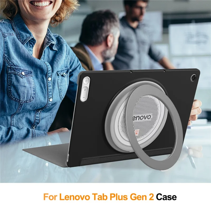 Funda para Lenovo Tab Plus Gen 2, carcasa resistente de cuero PU + TPU, protección contra impactos - Negro