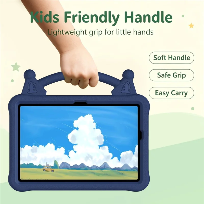 For Samsung Galaxy Tab A8 10.5 (2022) / (2021) Case Kickstand Kid-Friendly Shockproof Cartoon EVA Tablet Cover - Navy Blue