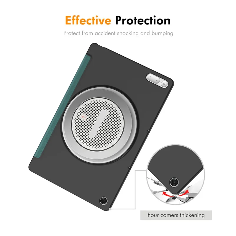 ENKAY HAT PRINCE for Lenovo Tab Plus Gen 2 Protective Case Leather + PC Shockproof Stand Tablet Cover - Blackish Green