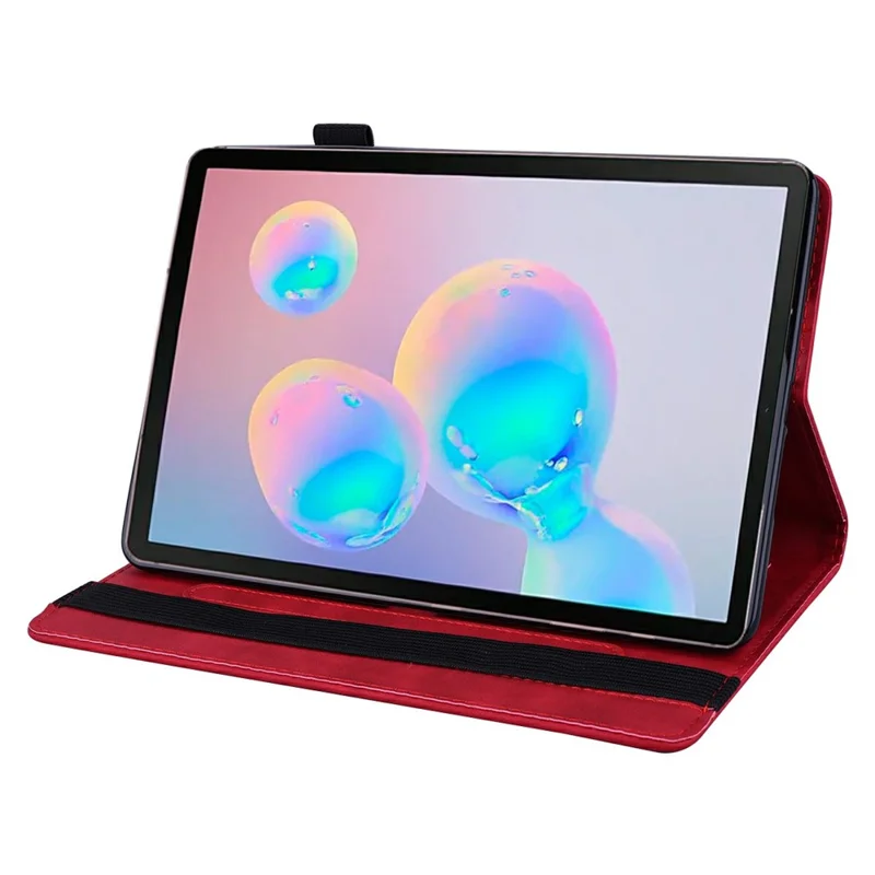 Voor Samsung Galaxy Tab S12+ Tablet Hoesje met Kaarthouders Leren Cover Bloemenpatroon - Rood