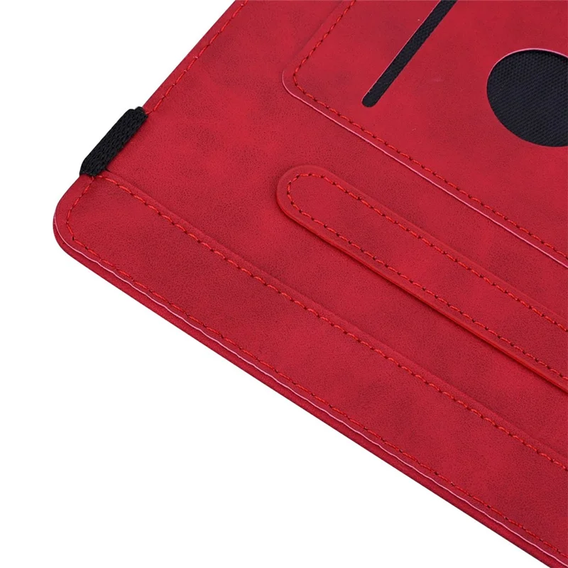 Voor Samsung Galaxy Tab S12+ Tablet Hoesje met Kaarthouders Leren Cover Bloemenpatroon - Rood
