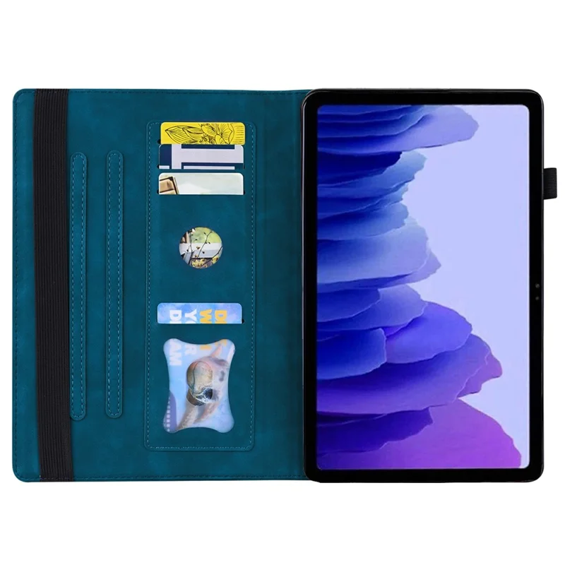 Voor Samsung Galaxy Tab S12+ Case PU Leather Beschermende Folio Cover met Kaarthouder - Blauw