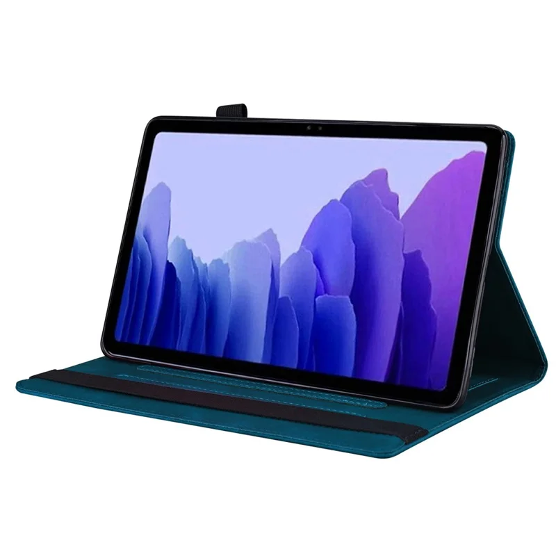 Voor Samsung Galaxy Tab S12+ Case PU Leather Beschermende Folio Cover met Kaarthouder - Blauw