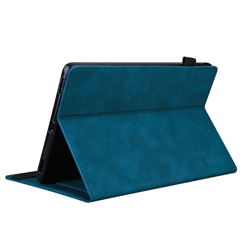 Voor Samsung Galaxy Tab S12+ Case PU Leather Beschermende Folio Cover met Kaarthouder - Blauw