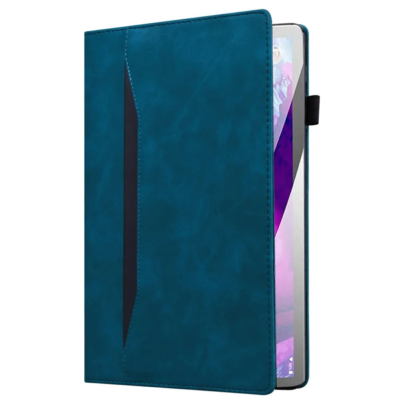 Voor Samsung Galaxy Tab S12+ Case PU Leather Beschermende Folio Cover met Kaarthouder - Blauw