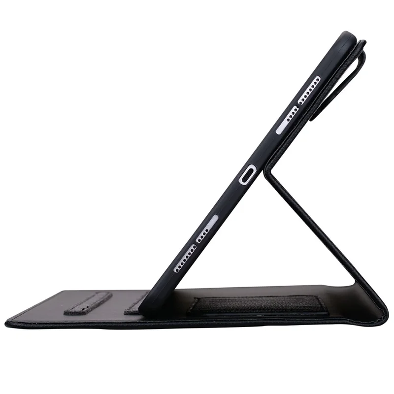 Zakelijke leren hoes met stand voor Samsung Galaxy Tab S12+ met houder voor stylus, 3D-kattekopdesign - Zwart