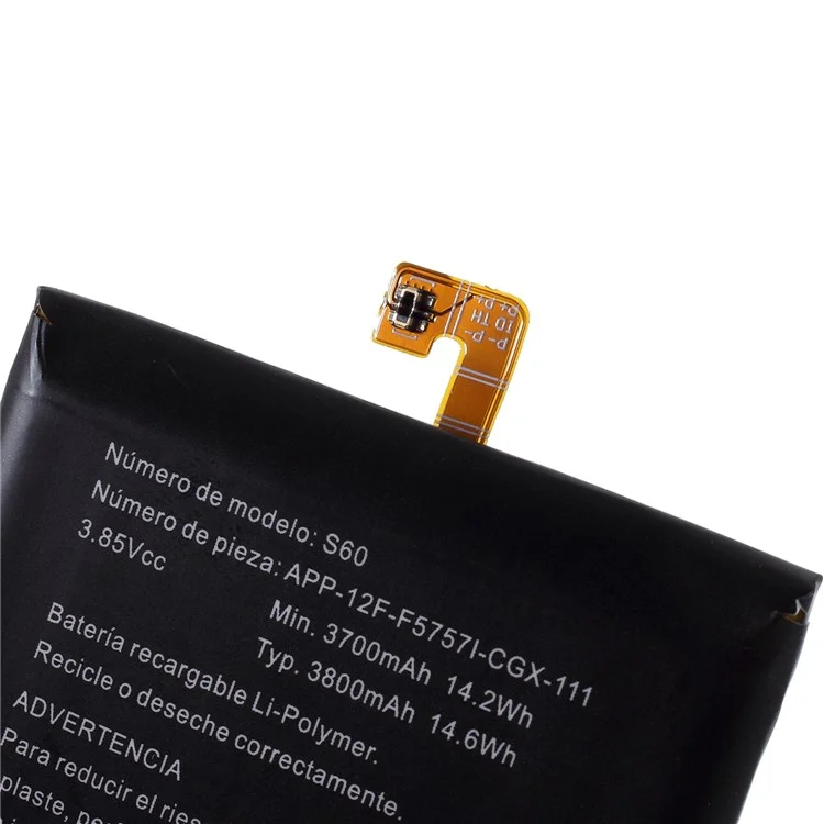 Para Cat S60 3.85V 3700mah Li-ion Polymer Reemplazo de la Batería de Reemplazo (codificar: APP-12F-F5757I-CGX-111) (sin Logotipo)