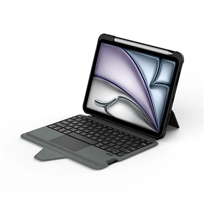 NILLKIN Bumper Combo Pro for iPad (2025) / iPad 10.9 (2022) Case with Detachable Bluetooth-Compatible Keyboard, 7-Color Backlit, Multi-Touch Trackpad - Black