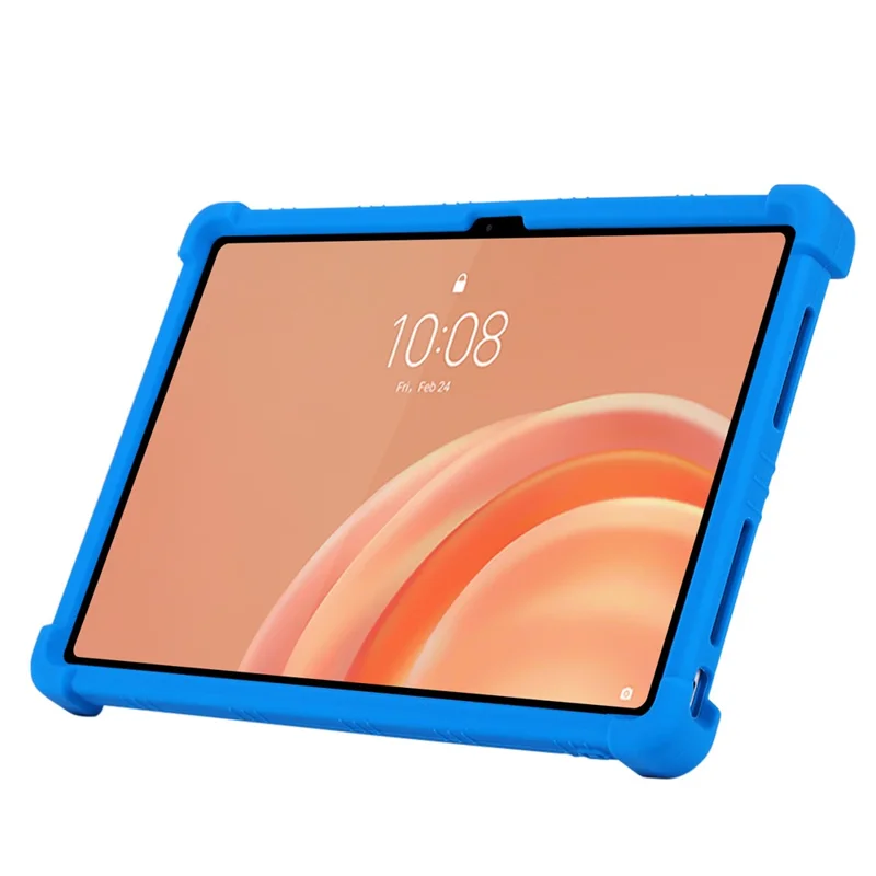 For Lenovo Tab Plus Gen 2 Case Silicone Tablet Protective Cover with Pencil Holder - Dark Blue