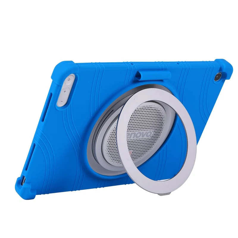 For Lenovo Tab Plus Gen 2 Case Silicone Tablet Protective Cover with Pencil Holder - Dark Blue