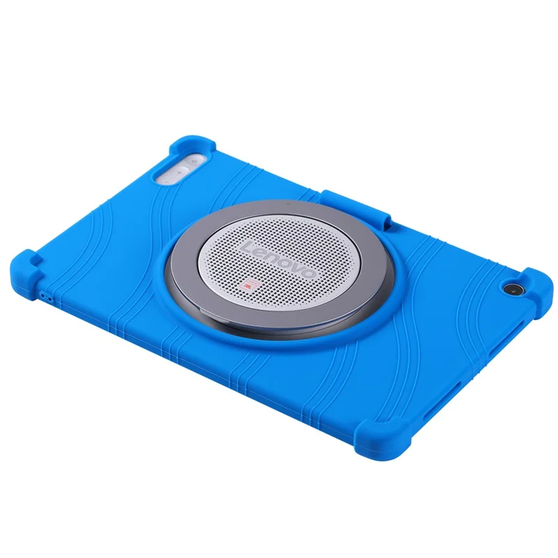 For Lenovo Tab Plus Gen 2 Case Silicone Tablet Protective Cover with Pencil Holder - Dark Blue