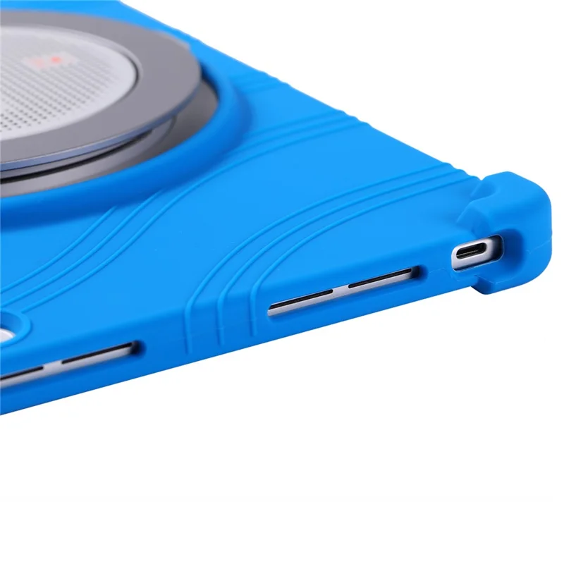 For Lenovo Tab Plus Gen 2 Case Silicone Tablet Protective Cover with Pencil Holder - Dark Blue