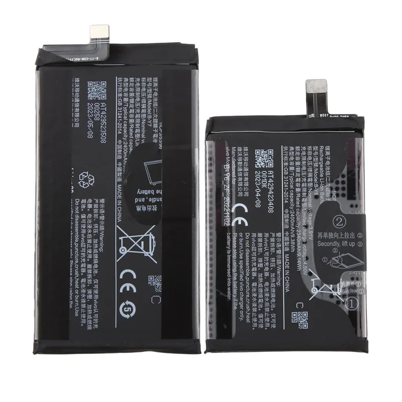 Für vivo X Fold2 V2266A 3,91 V 4740 mAh Li-Polymer Akku-Einheit (ohne Logo) (Codierung: B-Y6+B-Y7)