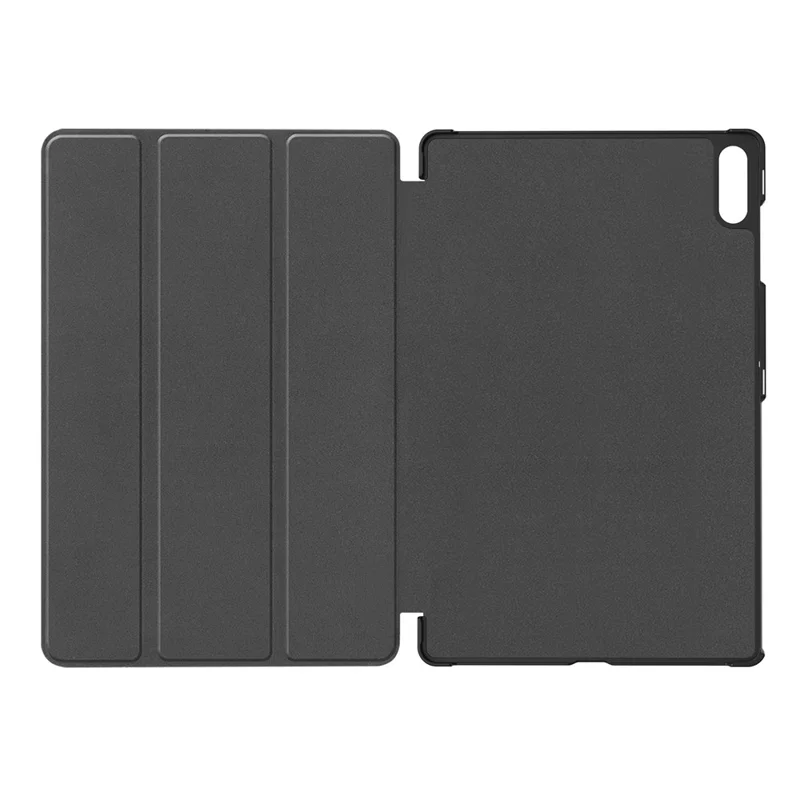 For Samsung Galaxy Tab S12 Ultra / S11 Ultra PU Leather Tablet Case Anti-drop Tri-Fold Stand Slim Protective Cover - Black