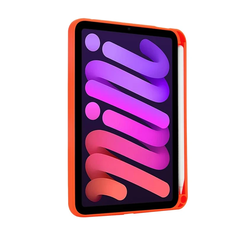 For iPad (2025) / iPad 10.9 (2022) Case Pencil Slot Kickstand Acrylic + Silicone Tablet Cover - Orange