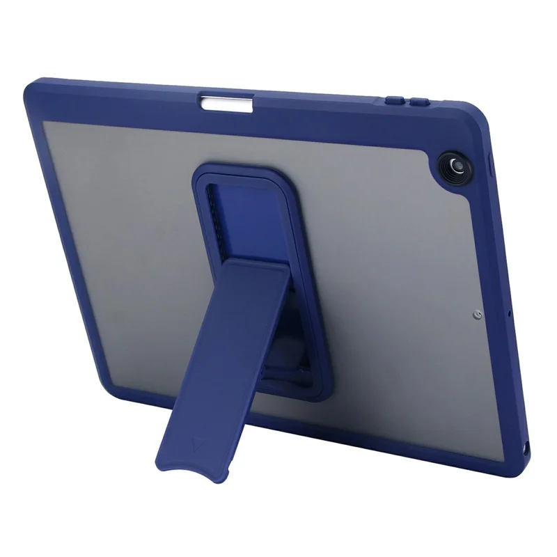Tablet Case For iPad 10.2 (2021) / (2020) / (2019) Pencil Slot Kickstand Acrylic + Silicone Cover - Dark Blue