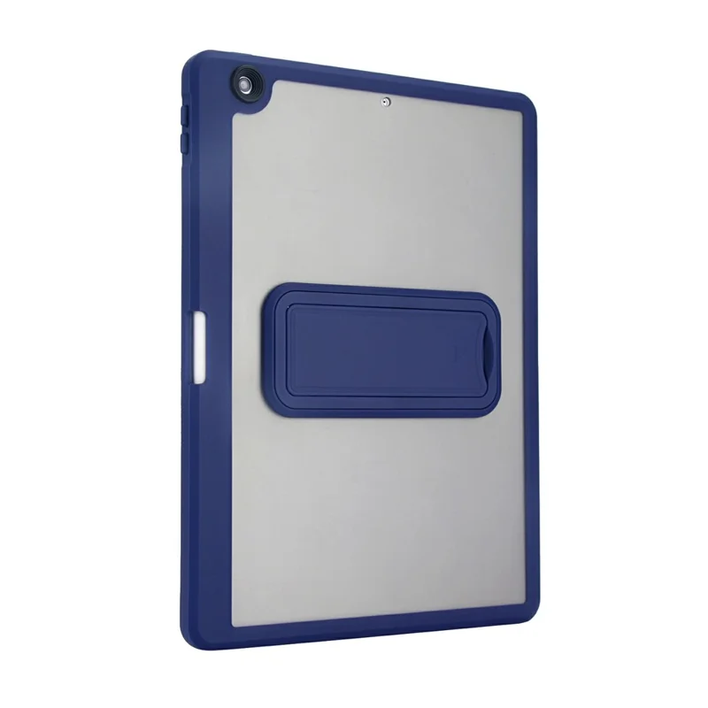 Tablet Case For iPad 10.2 (2021) / (2020) / (2019) Pencil Slot Kickstand Acrylic + Silicone Cover - Dark Blue