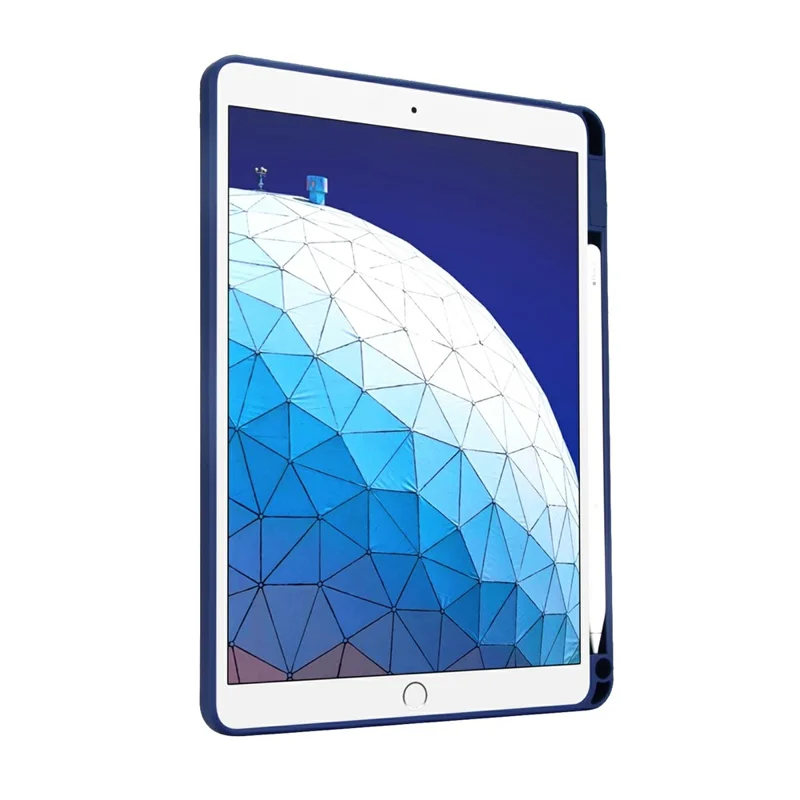 Tablet Case For iPad 9.7-inch (2018) / (2017) / Air 2 Pencil Slot Kickstand Acrylic + Silicone Cover - Dark Blue