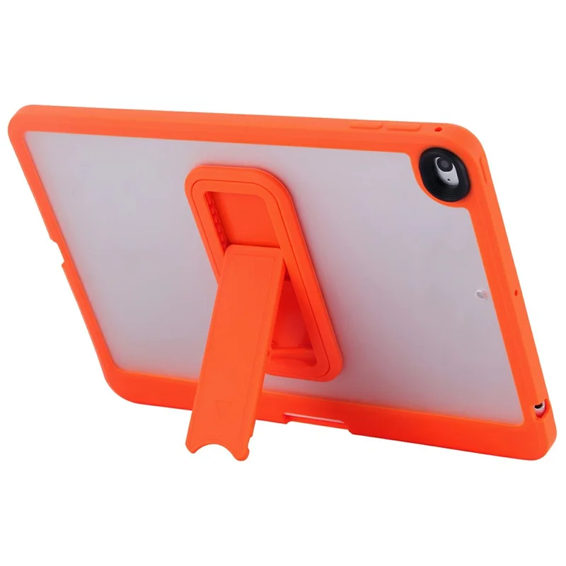 For iPad mini (2019) 7.9 inch / mini 4 Case Pencil Slot Kickstand Acrylic + Silicone Tablet Cover - Orange