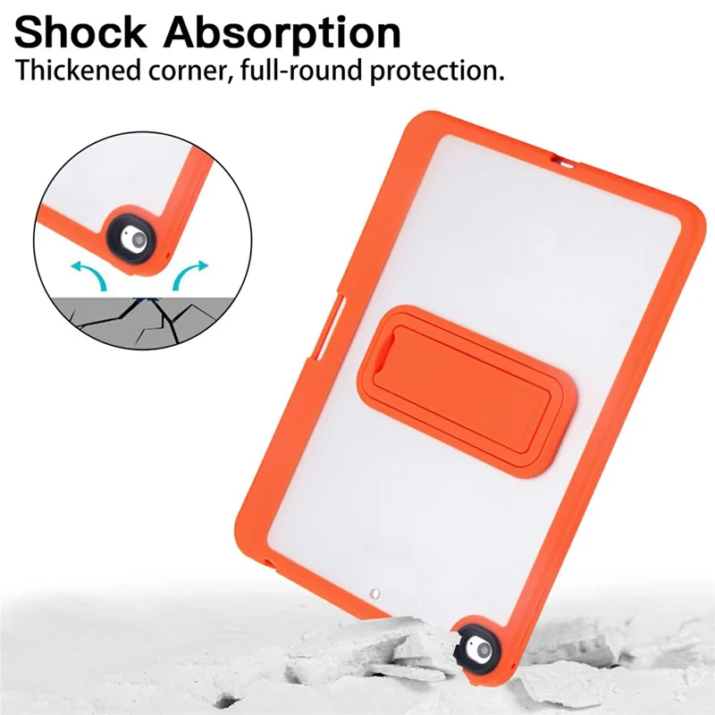 For iPad mini (2019) 7.9 inch / mini 4 Case Pencil Slot Kickstand Acrylic + Silicone Tablet Cover - Orange