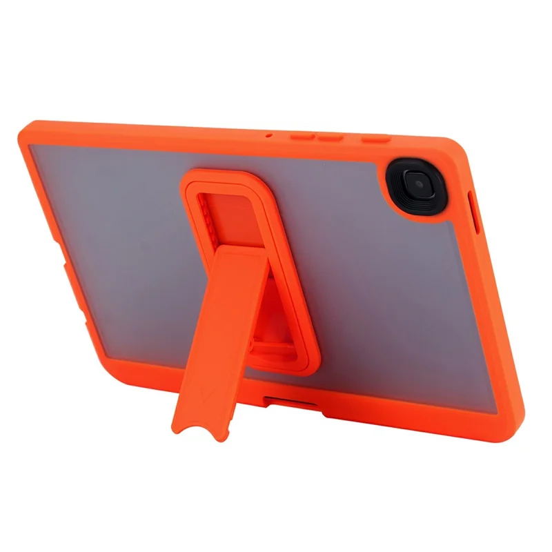 For Samsung Galaxy Tab A7 Lite 8.7-inch Case Pencil Slot Kickstand Acrylic + Silicone Tablet Cover - Orange