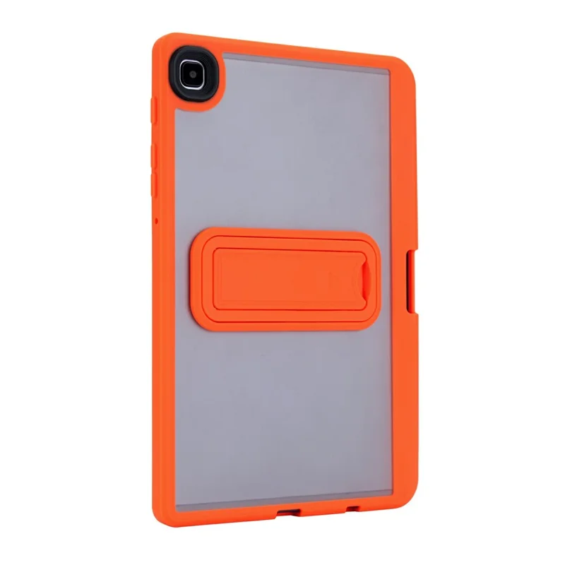 For Samsung Galaxy Tab A7 Lite 8.7-inch Case Pencil Slot Kickstand Acrylic + Silicone Tablet Cover - Orange