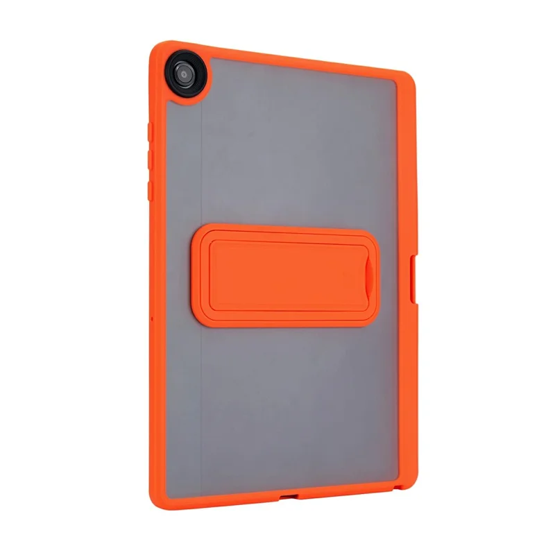 For Samsung Galaxy Tab A11 / Tab A9 Case Pencil Slot Kickstand Acrylic + Silicone Tablet Cover - Orange