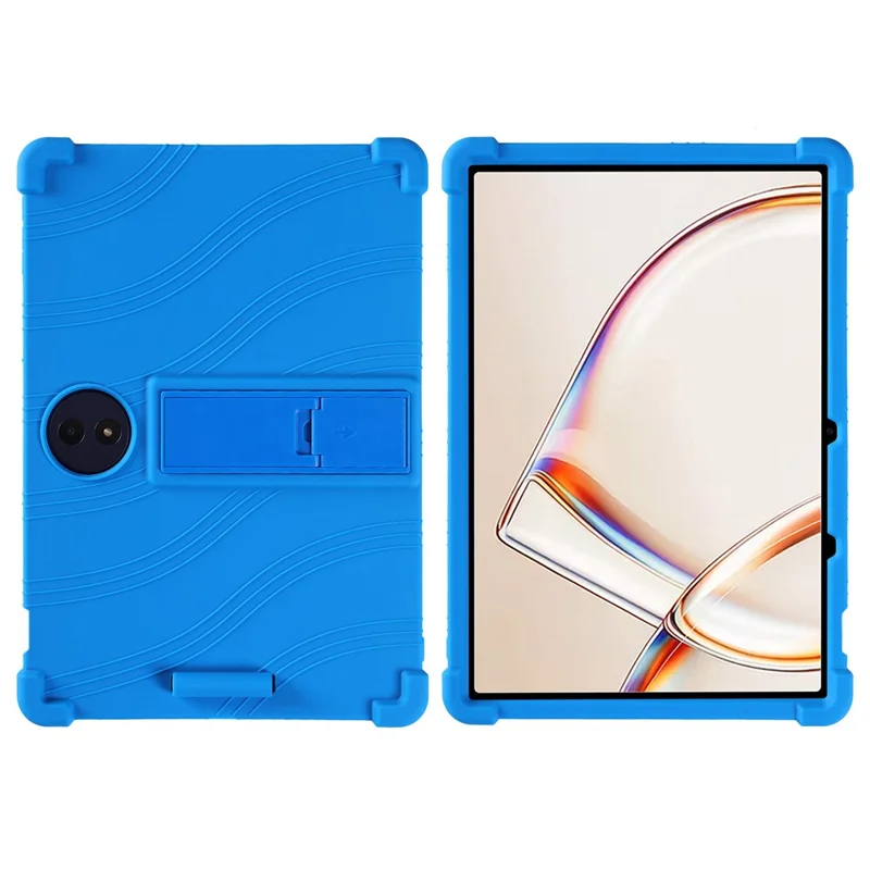 For TCL Tab A1 Plus Tablet Case Adjustable Kickstand Silicone Tablet Protective Cover - Dark Blue