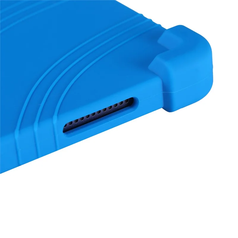For TCL Tab A1 Plus Tablet Case Adjustable Kickstand Silicone Tablet Protective Cover - Dark Blue