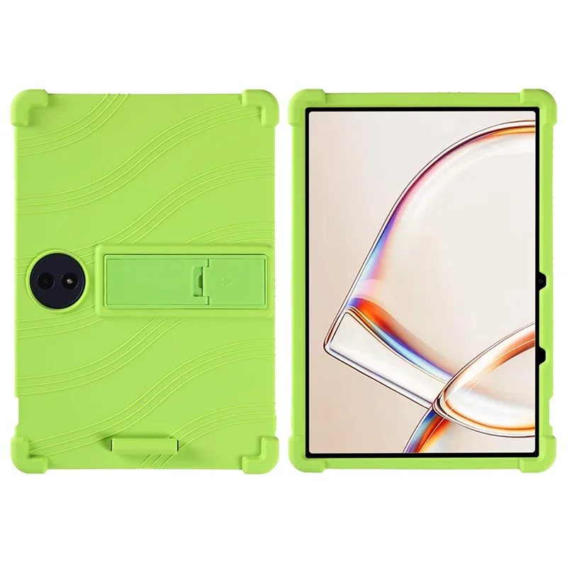 For TCL Tab A1 Plus Tablet Case Adjustable Kickstand Silicone Tablet Protective Cover - Green