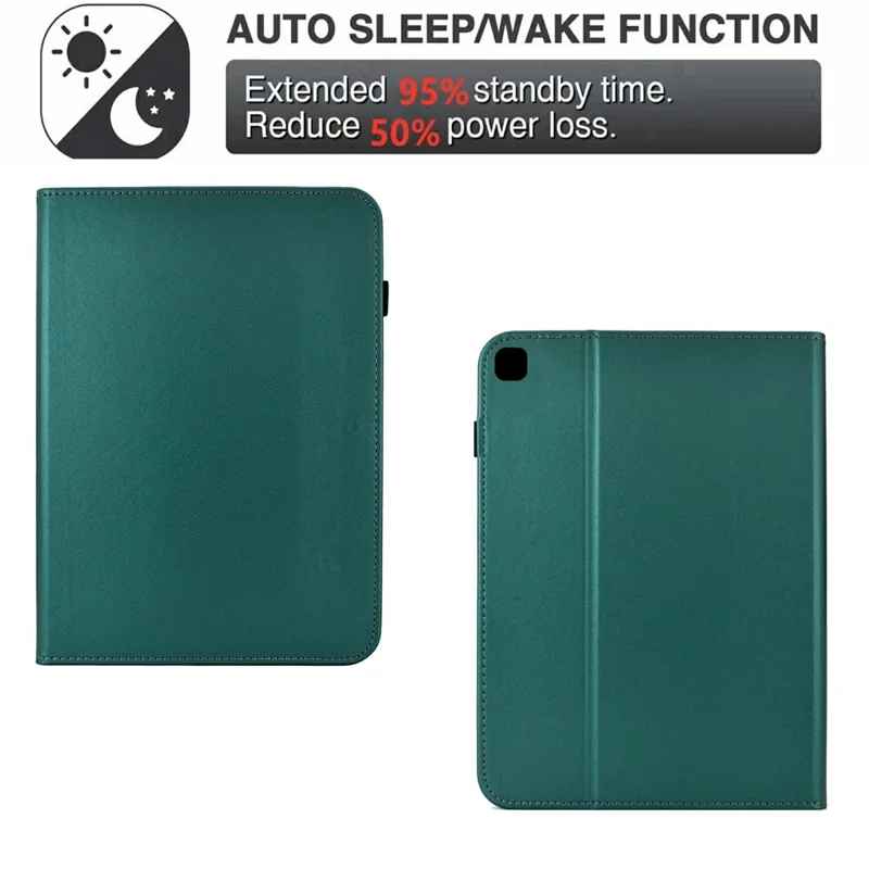 PU Leather Case for iPad 10.2 (2021) / (2020) / (2019) Solid Color Card Holder Stand Tablet Cover - Green