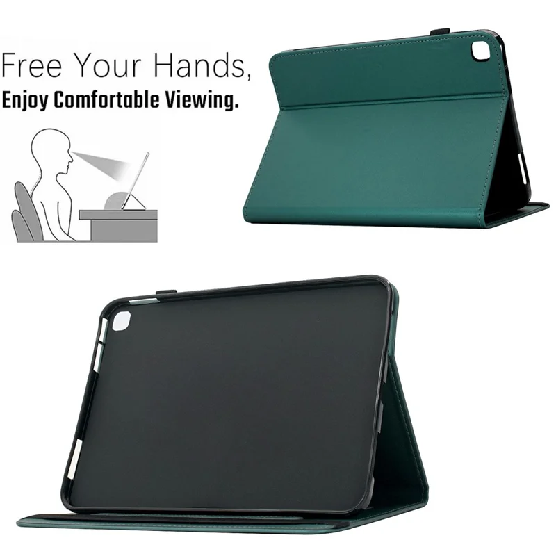 PU Leather Case for iPad 10.2 (2021) / (2020) / (2019) Solid Color Card Holder Stand Tablet Cover - Green