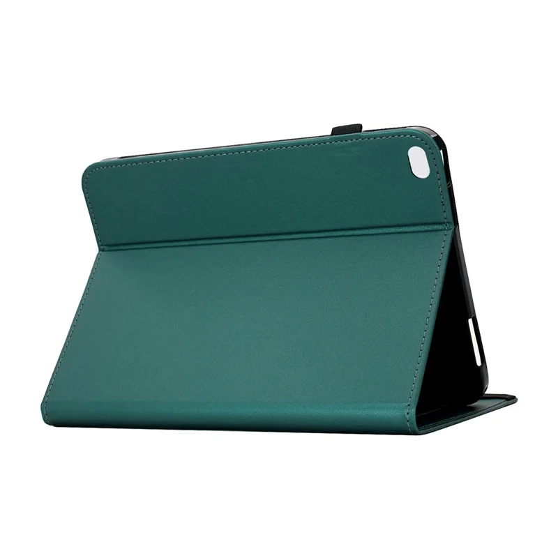 For iPad 9.7-inch (2018) / (2017) Case Solid Color PU Leather Card Holder Stand Tablet Cover - Green