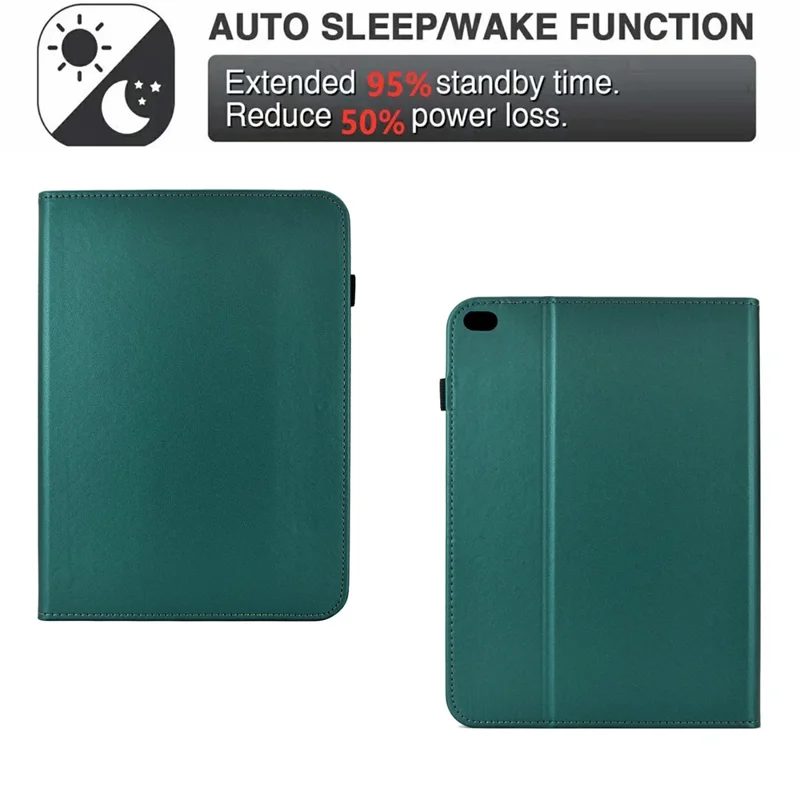 For iPad 9.7-inch (2018) / (2017) Case Solid Color PU Leather Card Holder Stand Tablet Cover - Green