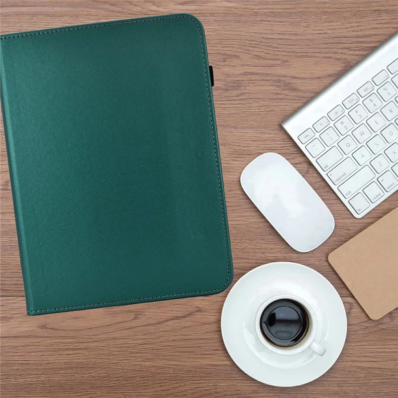 For Lenovo Tab K9 Case Solid Color PU Leather Card Holder Stand Tablet Cover - Green