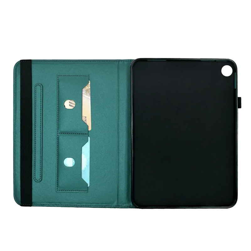 For Lenovo Tab K9 Case Solid Color PU Leather Card Holder Stand Tablet Cover - Green