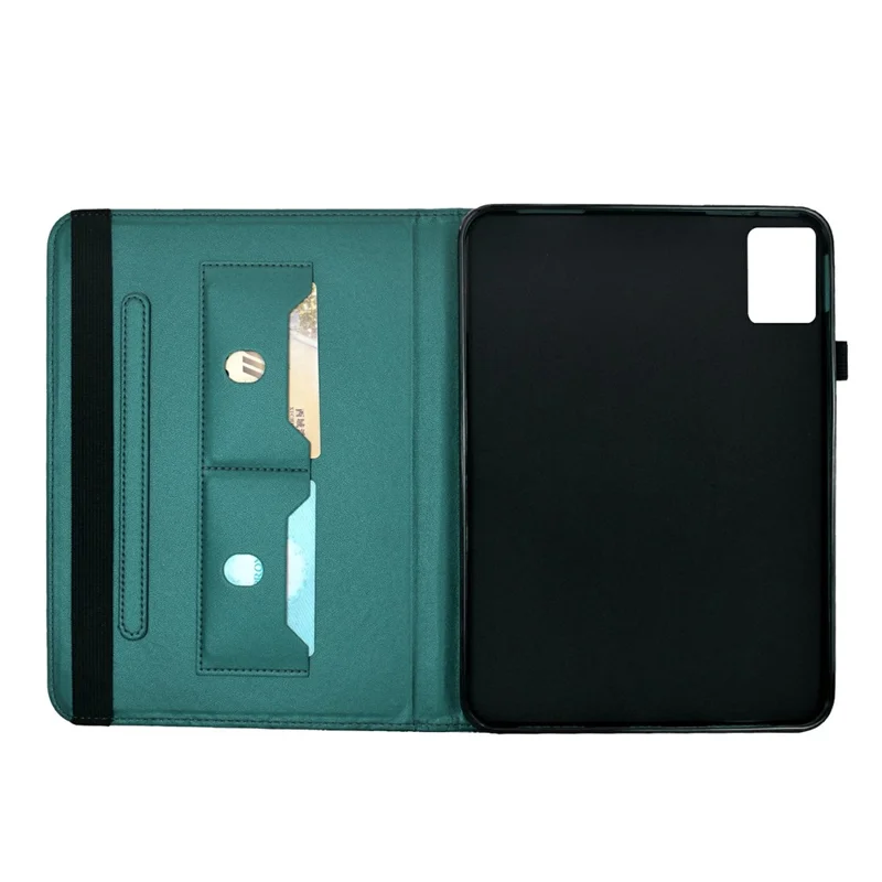 For Lenovo Xiaoxin Pad 12.1 (2025) Case Solid Color PU Leather Card Holder Stand Tablet Cover - Green