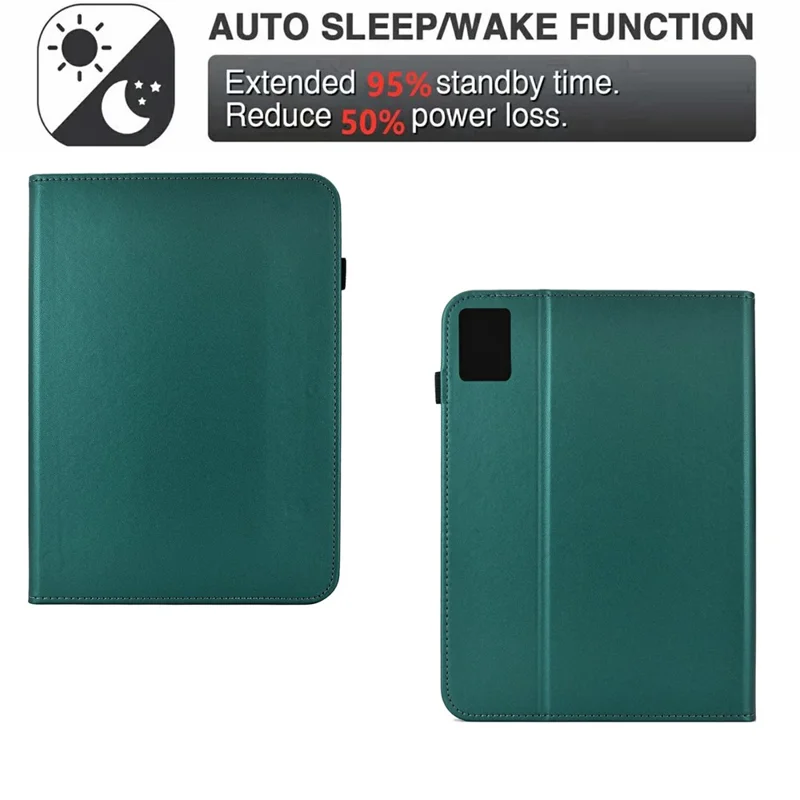 For Lenovo Xiaoxin Pad 12.1 (2025) Case Solid Color PU Leather Card Holder Stand Tablet Cover - Green