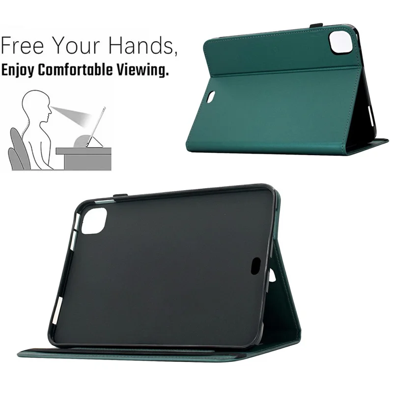 For Honor Pad X9 Pro / Pad X9a Case Solid Color PU Leather Card Holder Stand Tablet Cover - Green