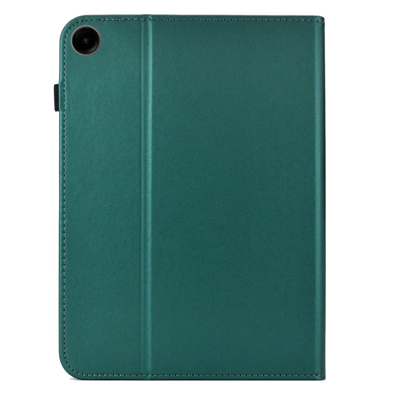 For Samsung Galaxy Tab A11 / Tab A9 Case Solid Color PU Leather Card Holder Stand Tablet Cover - Green