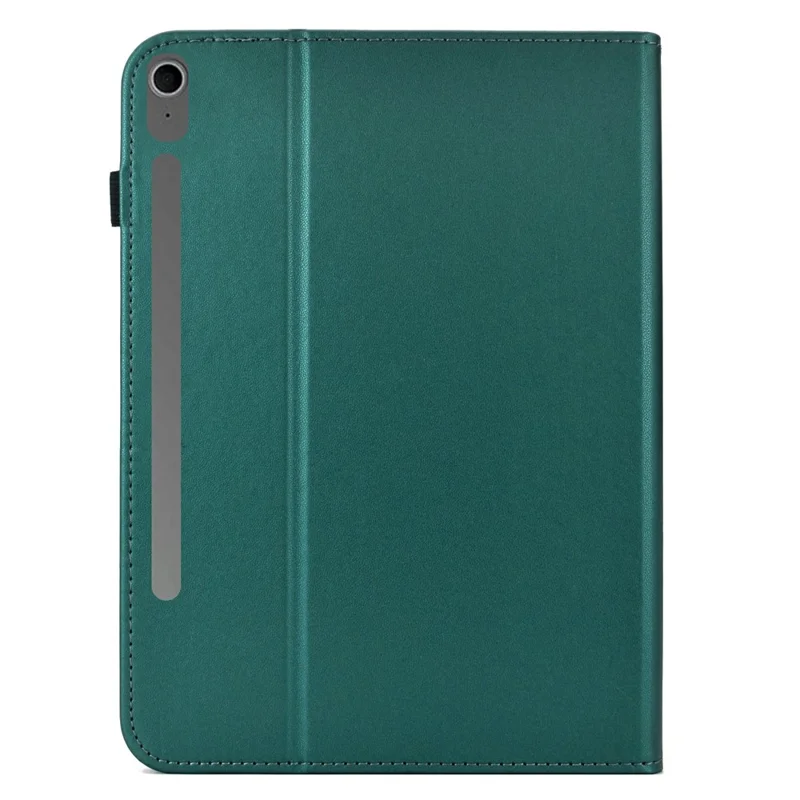 For Samsung Galaxy Tab S10 FE+ Case Solid Color PU Leather Card Holder Stand Tablet Cover - Green