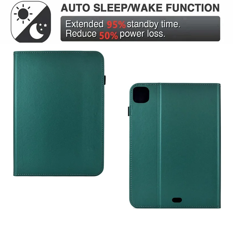 PU Leather Case for Xiaomi Pad 8 / Pad 8 Pro / Pad 7 / Pad 7 Pro Solid Color Card Holder Stand Tablet Cover - Green