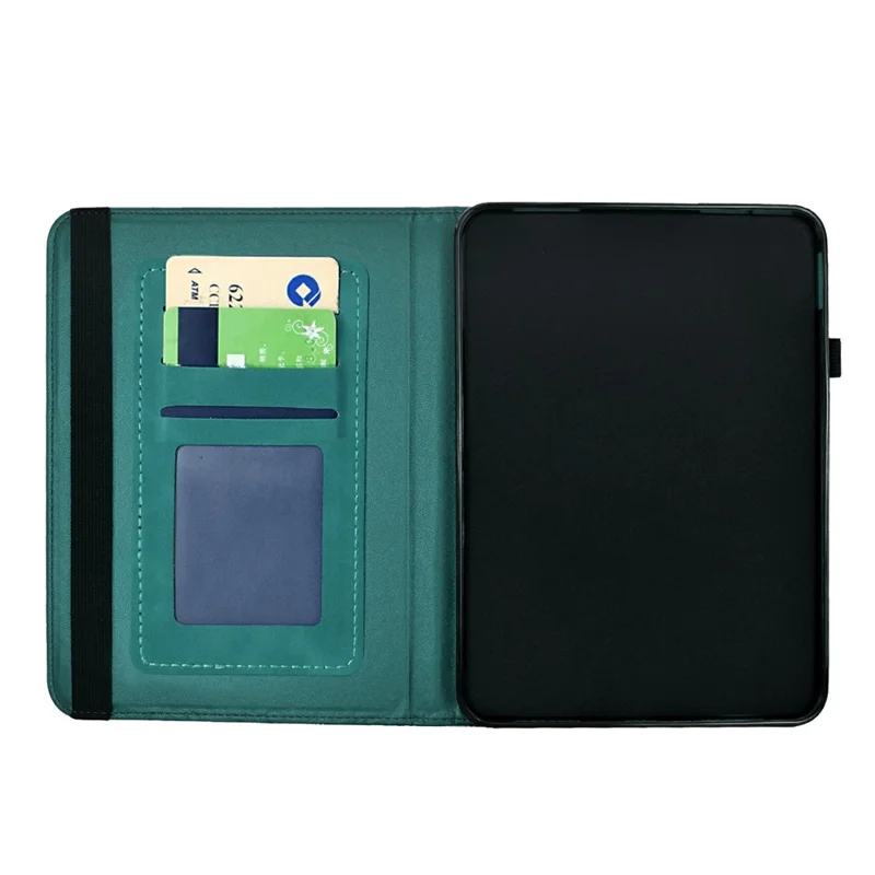 For Amazon Kindle 11th (2024) Case Solid Color PU Leather Card Holder Stand Tablet Cover - Green