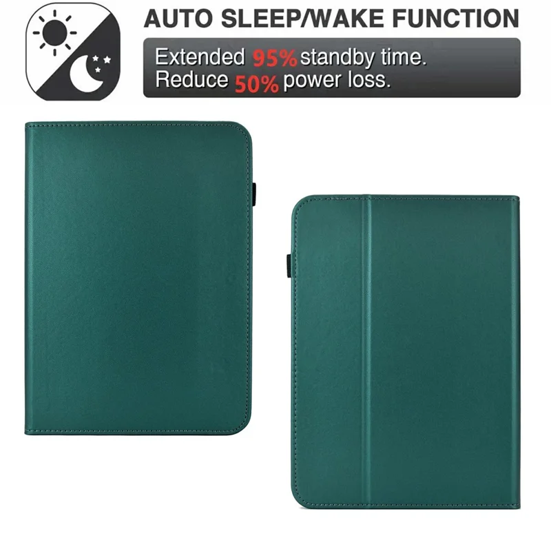 For Amazon Kindle 11th (2024) Case Solid Color PU Leather Card Holder Stand Tablet Cover - Green