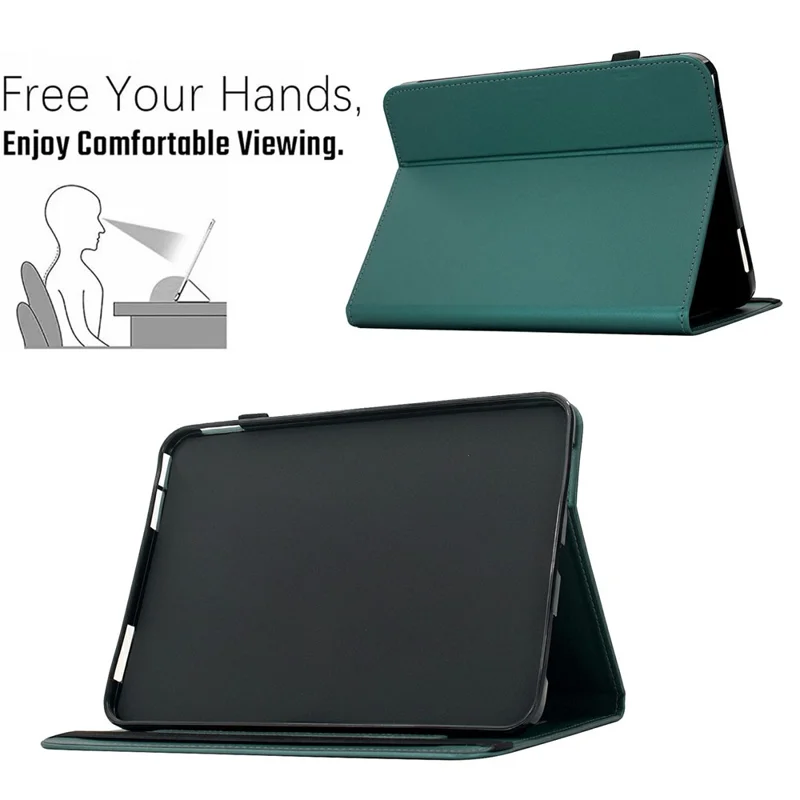 For Amazon Kindle 11th (2024) Case Solid Color PU Leather Card Holder Stand Tablet Cover - Green