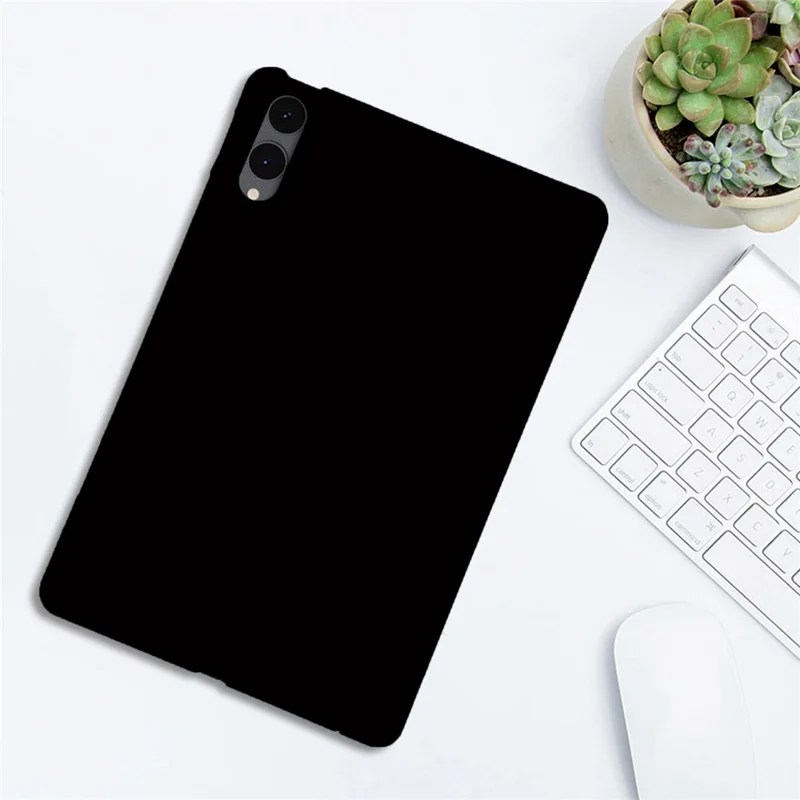 Voor Samsung Galaxy Tab S12+ Hoes Slank Matte TPU Beschermhoes voor Tablet - Zwart