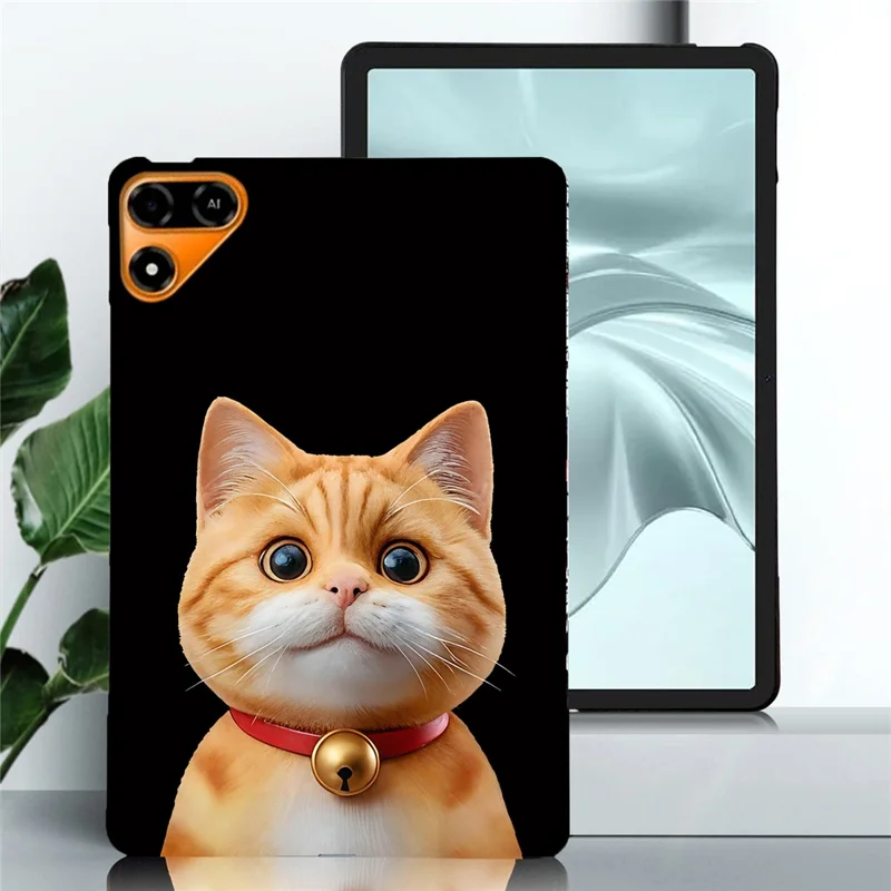 For TECNO Megapad 2 Case Pattern Printing Slim TPU Tablet Protective Cover - Shorthair Cat