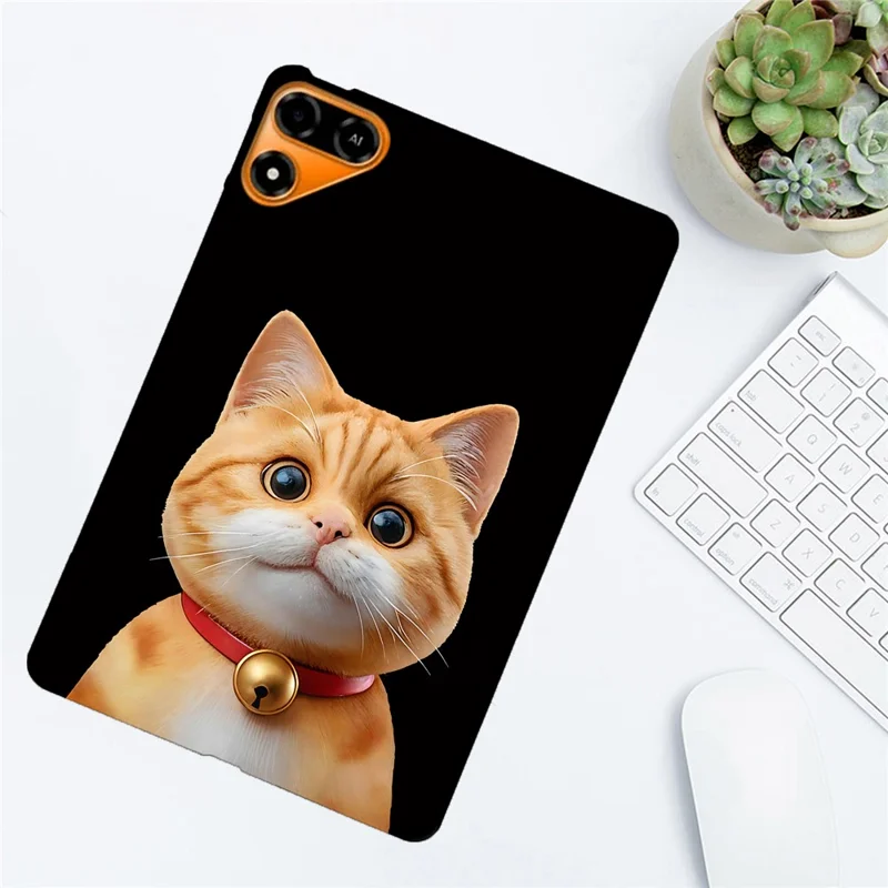 For TECNO Megapad 2 Case Pattern Printing Slim TPU Tablet Protective Cover - Shorthair Cat