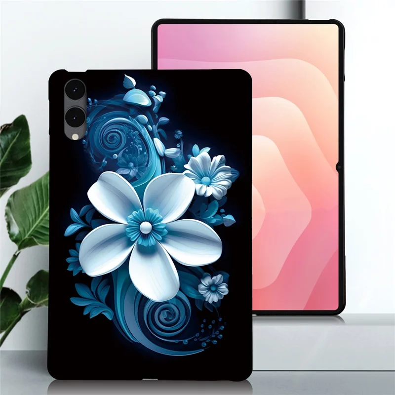 Voor Samsung Galaxy Tab S12+ Hoesje Patroonbedrukking Slanke Zachte TPU Tabletcover - Zwarte Orchidee